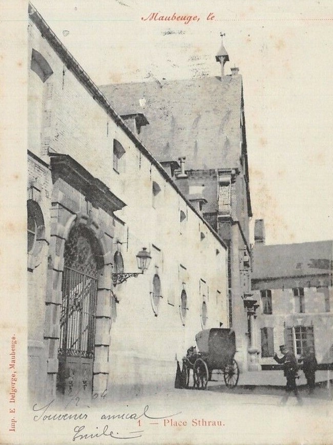 Cartes postales anciennes de Maubeuge, salle Sthrau, Collège, Banque de France, La Poste