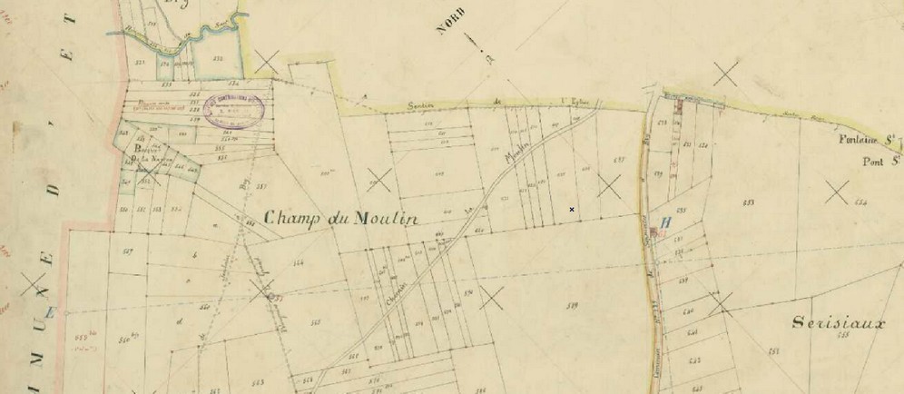 Avesnois, Bry, moulin à vent disparu sur le cadastre de 1897