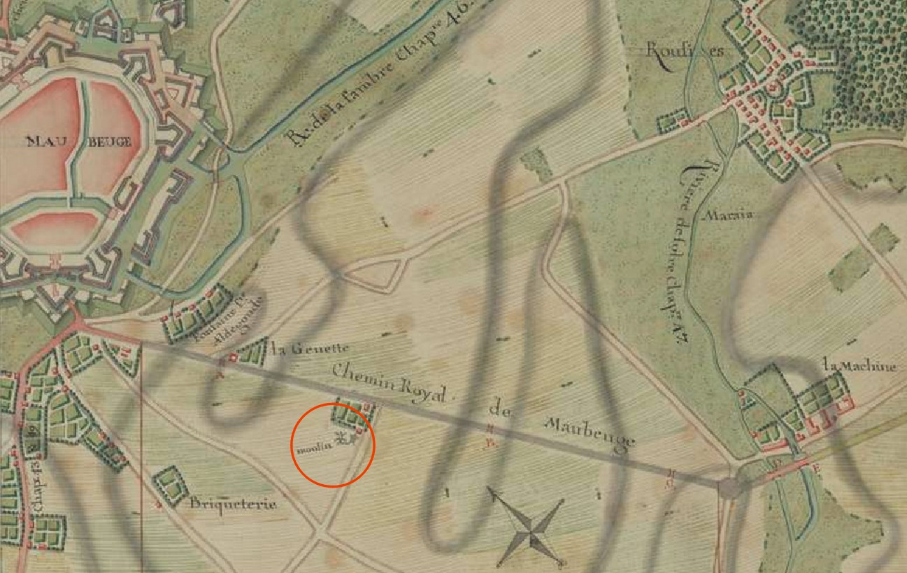 Le moulin à vent de Rousies sur l'atlas de Trudaine