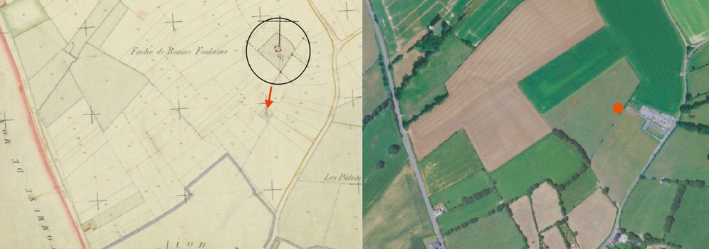 Le moulin à vent de Saint Rémy Chaussée sur le cadastre de 1861