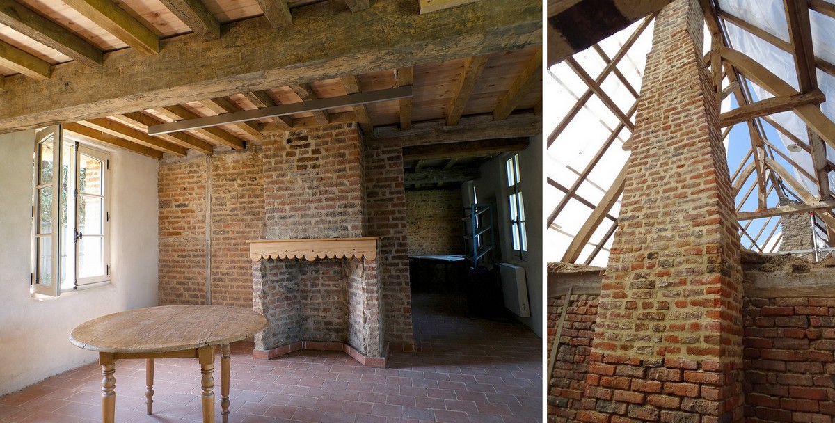 La Maison du Sabotier à Jolimetz, cheminée
