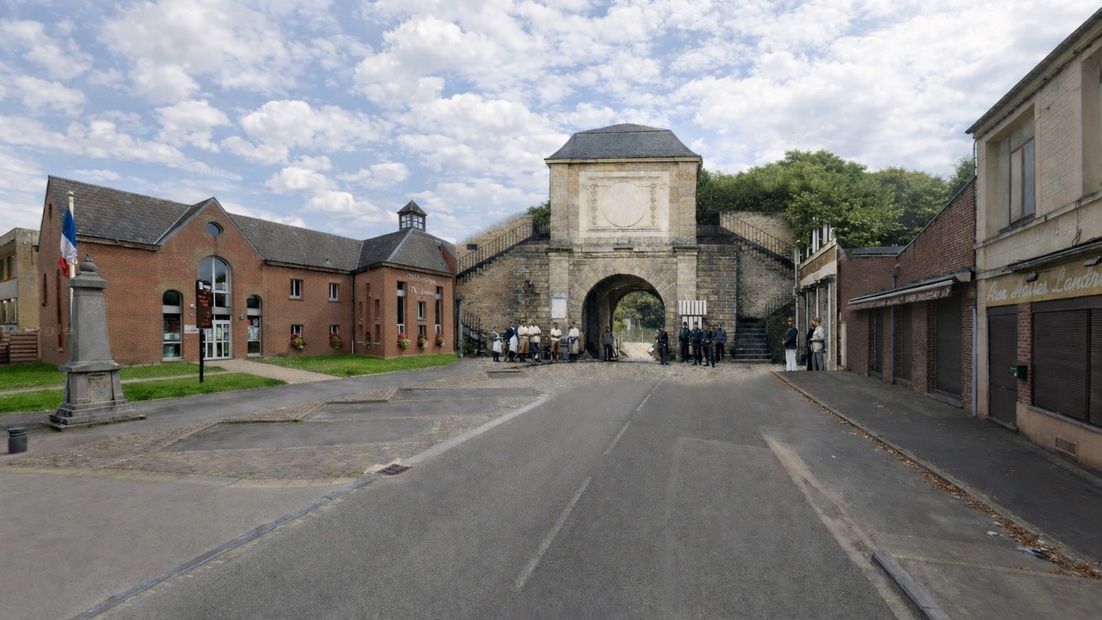 Projection de la porte de France côté ville à Landrecies