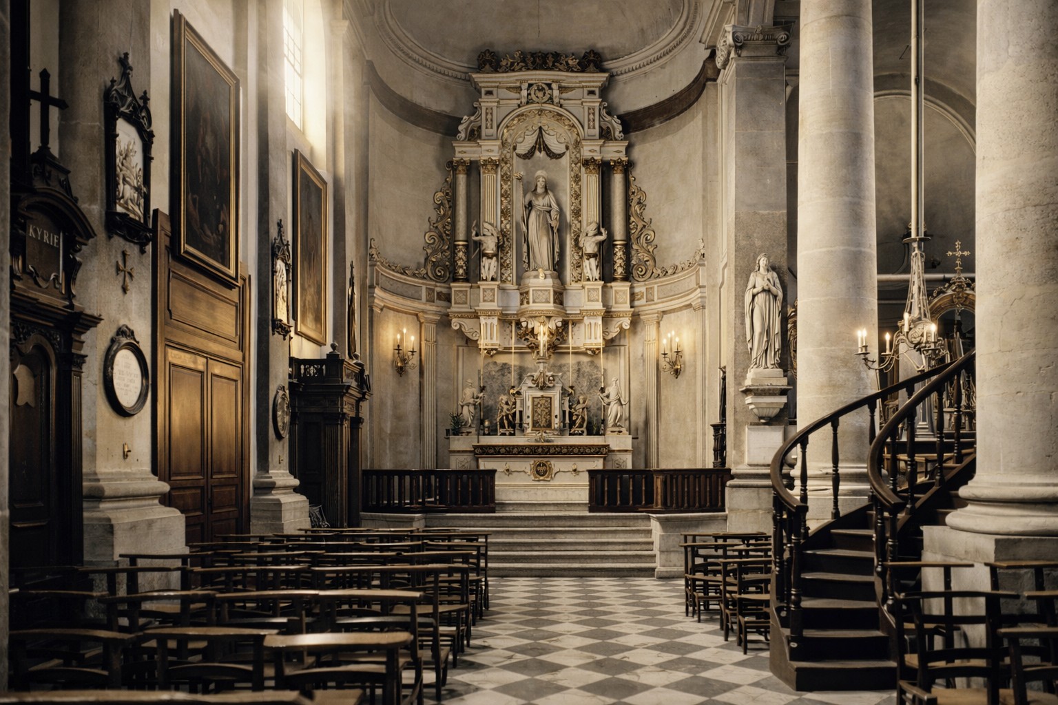 Projection de l'église Saint-Pierre dans le paysage actuel