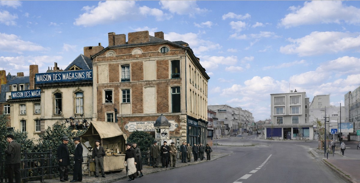 Angle des Magasins Réunis près de la place Mabuse
