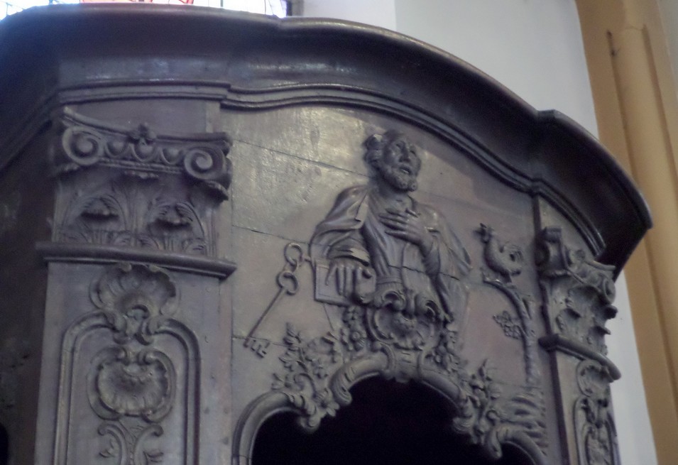Eglise de Poix du Nord, détail du confessionnal.