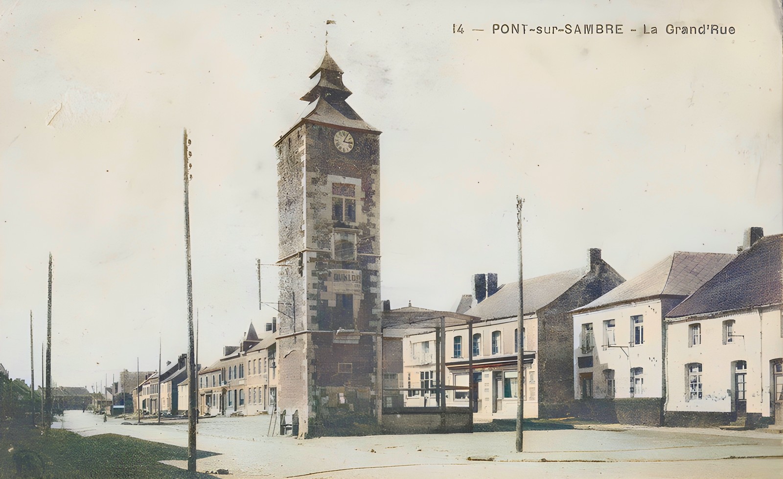 Pont sur Sambre, la tour du guet et l'ancien kiosque