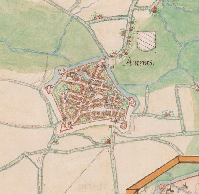 Les remparts d'Avesnes sur Helpe. Carte Deventer