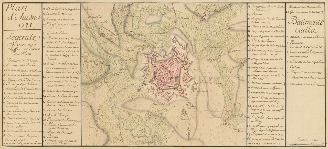 Les remparts d'Avesnes sur Helpe. Plan