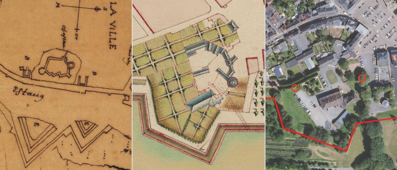 Remparts de Le Quesnoy, château de Marguerite de Bourgogne, plans