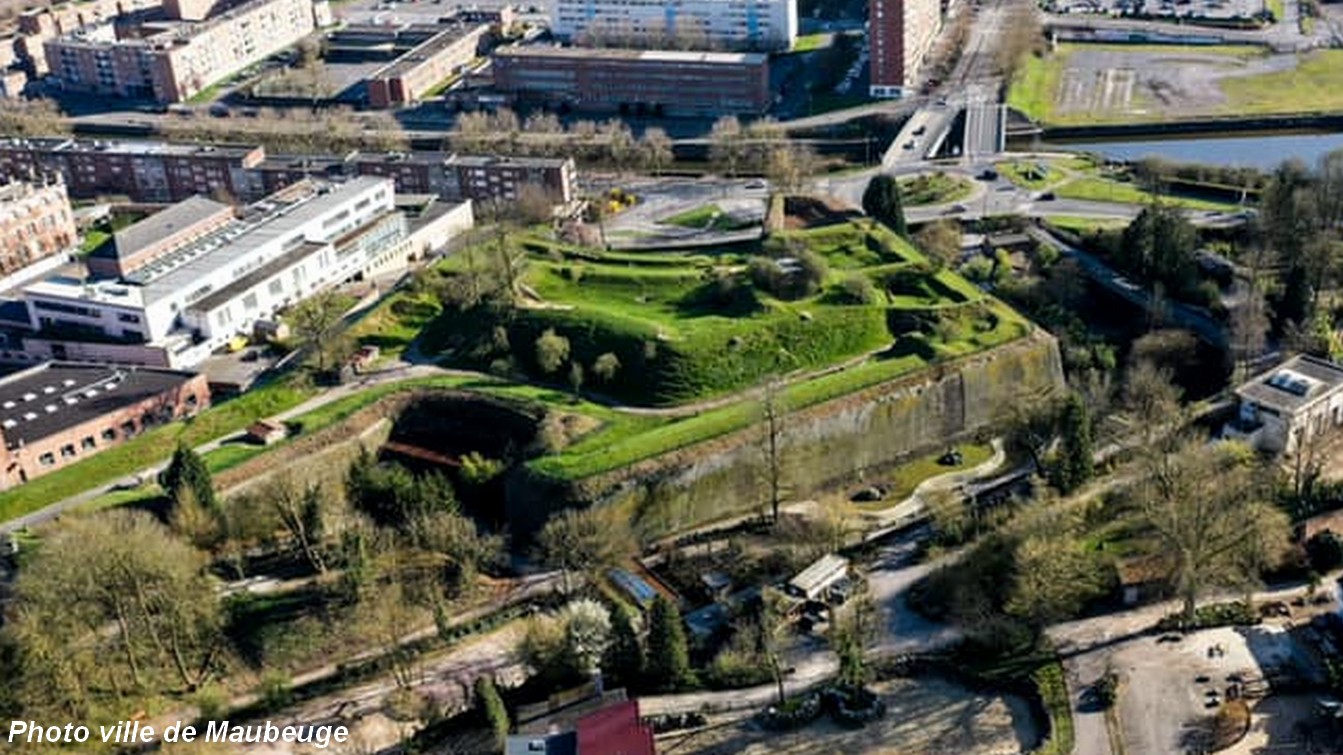 Remparts de Maubeuge, bastion des Jésuites, vue aérienne.