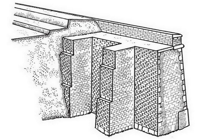 Les remparts de Maubeuge, dessin de la muraille.