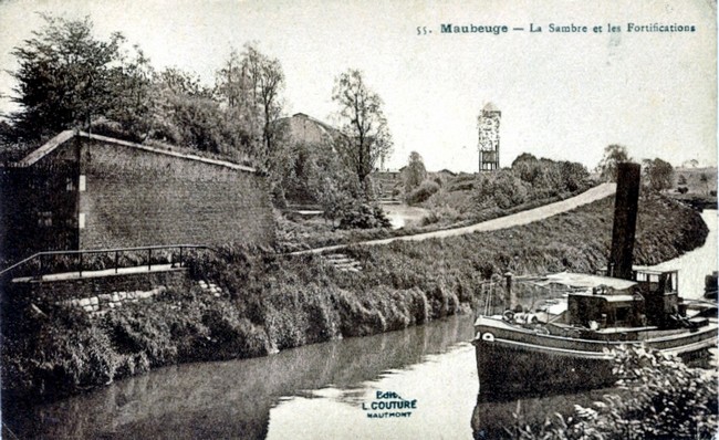 Les remparts de Maubeuge, l'ouvrage à cornes, travaux d'élargissement de la Sambre.