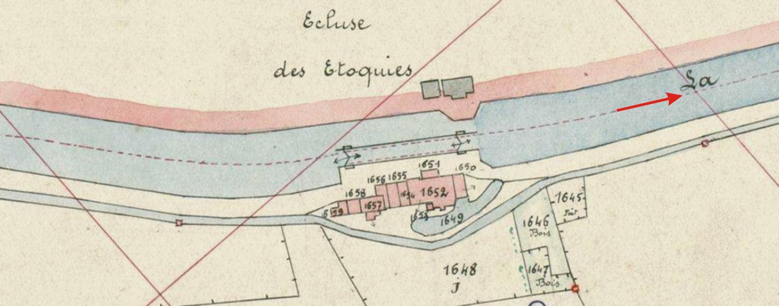 Ecluse des Etoquies. Cadastre