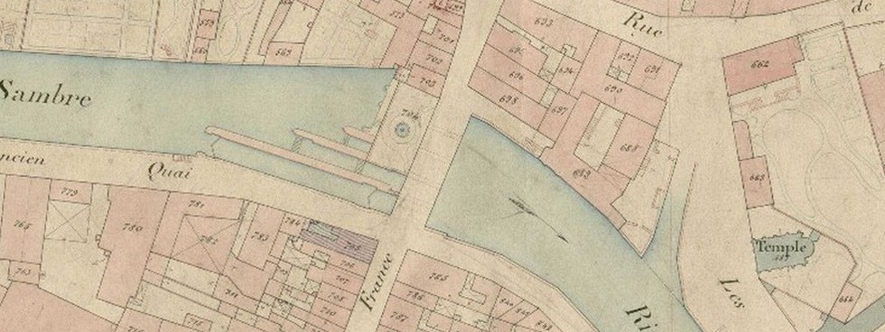 Ecluse de Maubeuge, cadastre 1887