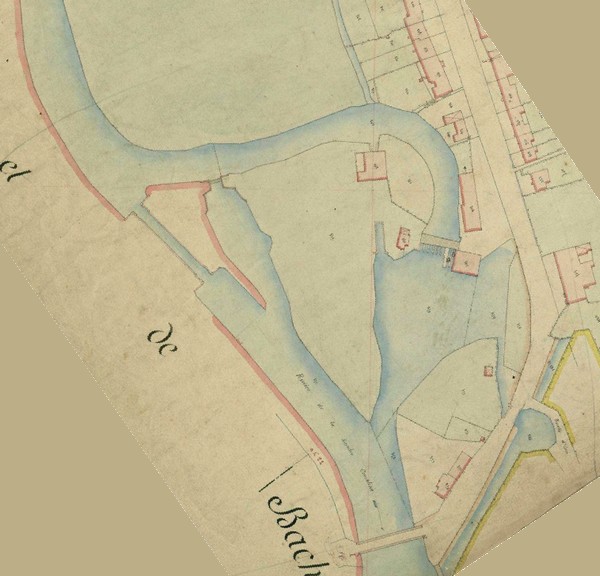 Ecluse de Pont sur Sambre, cadastre de 1860
