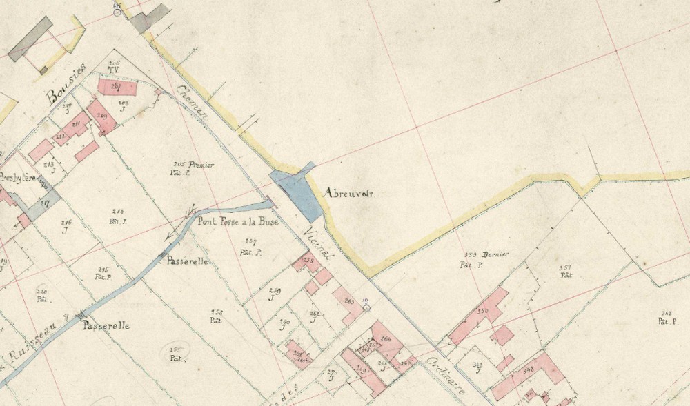 Abreuvoir à Robersart, cadastre.