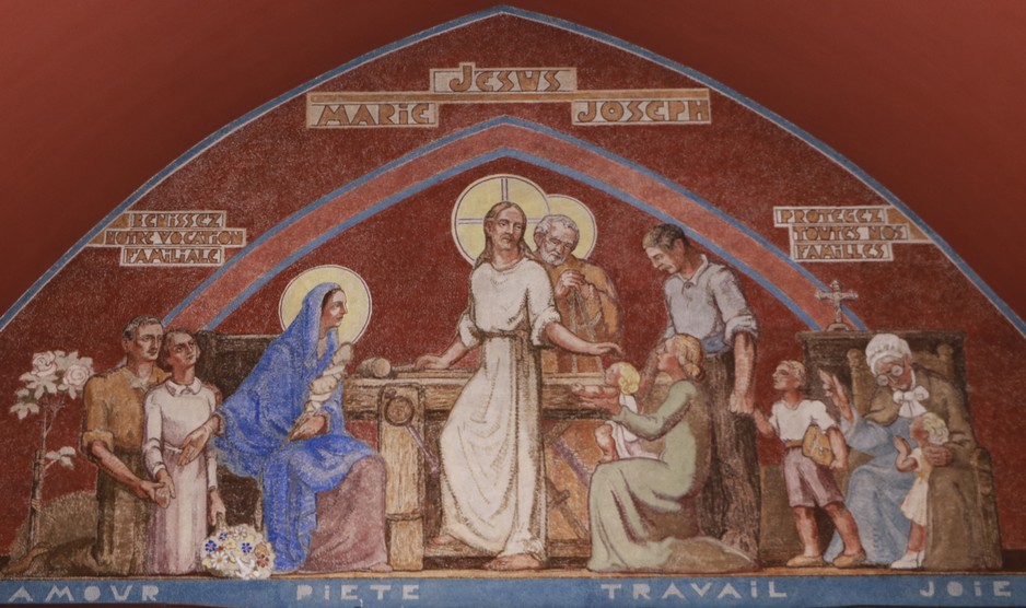 La fresque de la chapelle du  château de la Huda à Trélon.
