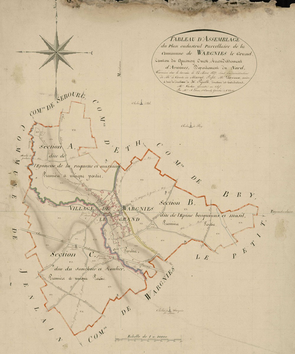 Wargnies le Grand, sur le cadastre de 1827