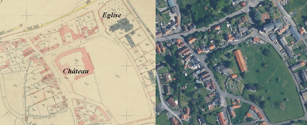 Château de Wargnies le Grand, sur le cadastre de 1897