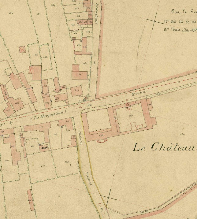 Wargnies le Petit, le château sur le cadastre de 1896
